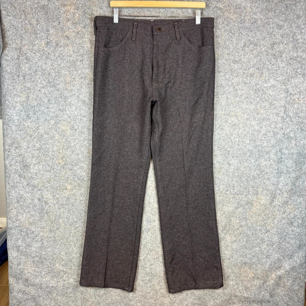 VTG Wrangler Pants Mens 36x32 Brown Western Cowboy Wrancher Made In USA 82HO